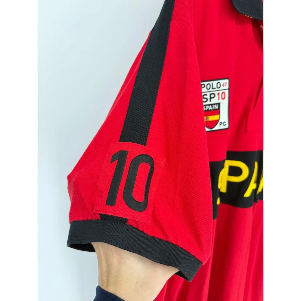 Polo Ralph Lauren Spain World Cup Big Pony Polo Shirt Red Black Mens 4XB ESP 10